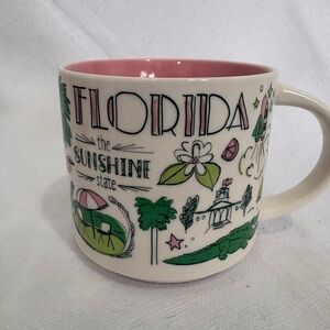 Starbucks been there series Florida Themed Pink and Green Ceramic Coffee Mug